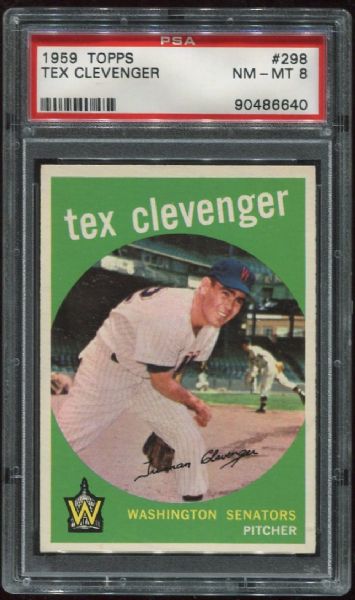 1959 Topps #298 Tex Clevenger PSA 8