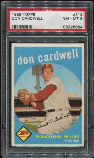 1959 Topps #314 Don Cardwell PSA 8