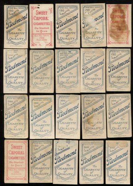 1909-11 T206 Piedmont & Sweet Caporal Lot of 140 Different 