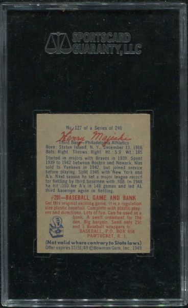 1949 Bowman #127 Henry Majeski SGC 88