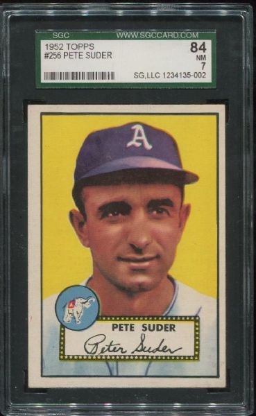 1952 Topps #256 Pete Suder SGC 84