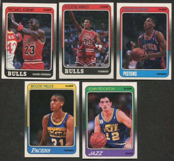 1988 Fleer Basketball Complete Set with Stickers (143 Cards)