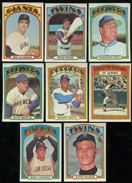 1972 Topps Lot of 15 Semi-High & High Numbers