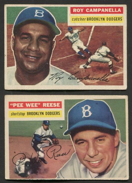 1956 Topps #101 Roy Campanella & #260 Pee Wee Reese