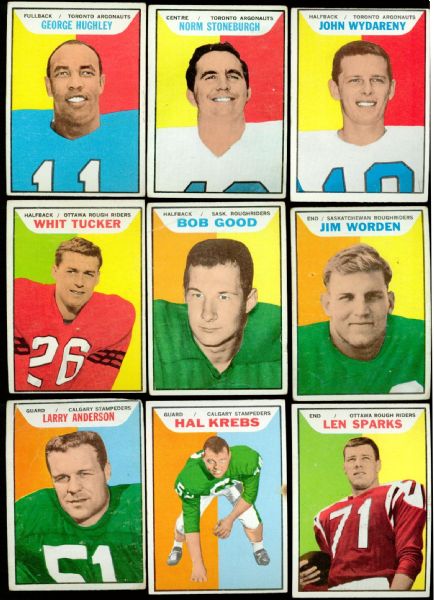 1965 Topps CFL Lot of 39 Assorted