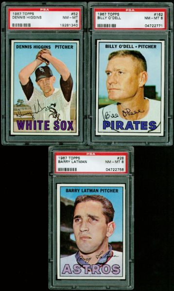 1967 Topps Lot of 3 Different PSA 8