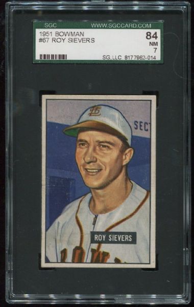 1951 Bowman #67 Roy Sievers SGC 84
