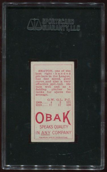 1911 T212 Obak Cigarettes Seaton SGC 60 - Printer Marks Visible