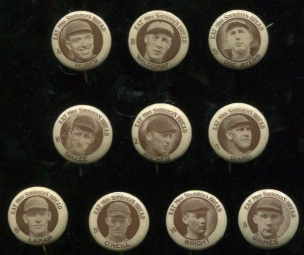 1922 Mrs. Sherlock's Bread Pins Lot of 10 Different