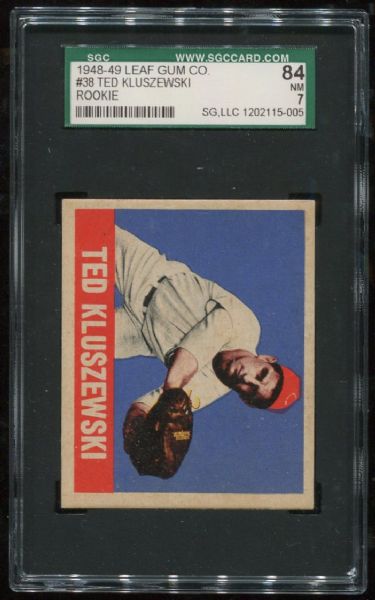 1948 Leaf Gum Co. #38 Ted Kluszewski Rookie SGC 84