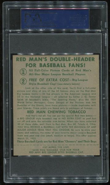 1952 Red Man Tobacco #AL-10 Johnny Groth PSA 8.5
