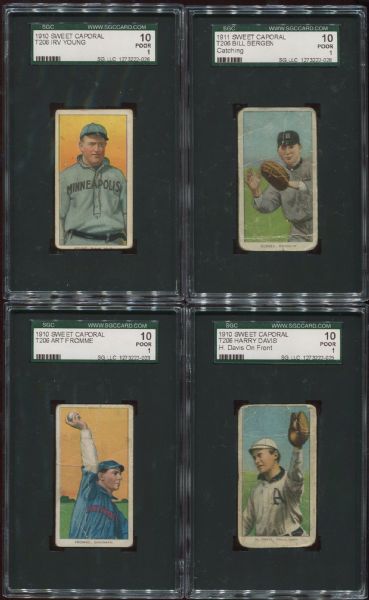 1909-11 T206 Sweet Caporal Lot of 8 Assorted SGC 10