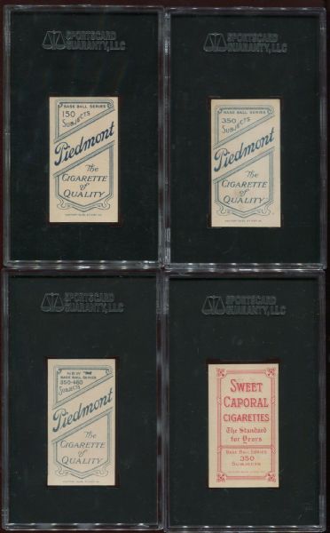 1909-11 T206 Piedmont & Sweet Caporal Lot of 4 SGC Authentic