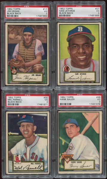 1952 Topps Lot of 27 Assorted PSA Graded 