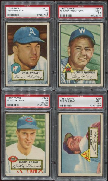 1952 Topps Lot of 27 Assorted PSA Graded 