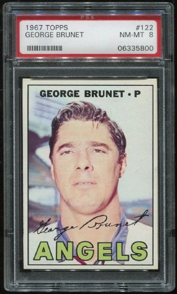 1967 Topps #122 George Brunet PSA 8