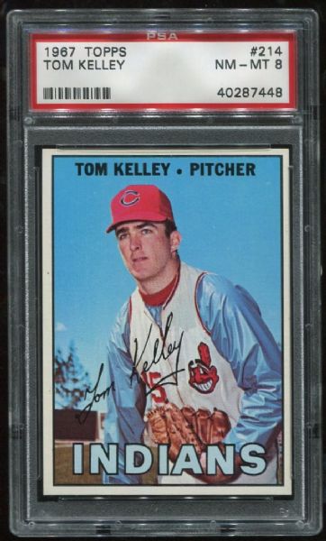 1967 Topps #214 Tom Kelley PSA 8