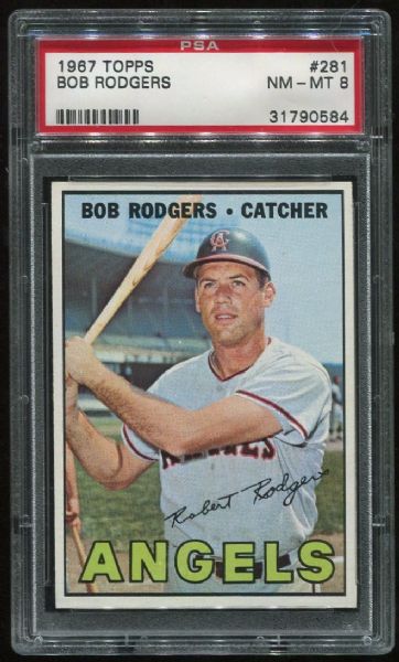 1967 Topps #281 Bob Rodgers PSA 8