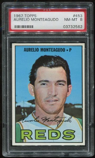 1967 Topps #453 Aurelio Monteagudo PSA 8