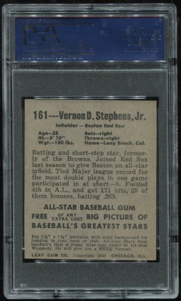 1948 Leaf Gum Co. #161 Vernon Stephens Short Print PSA 7