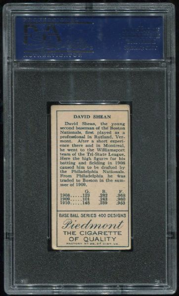 1911 T205 Piedmont David Shean Rustlers PSA 4