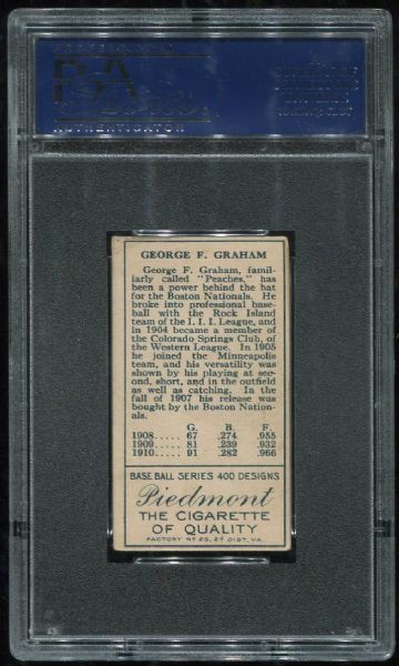 1911 T205 Piedmont George Graham Rustlers PSA 4
