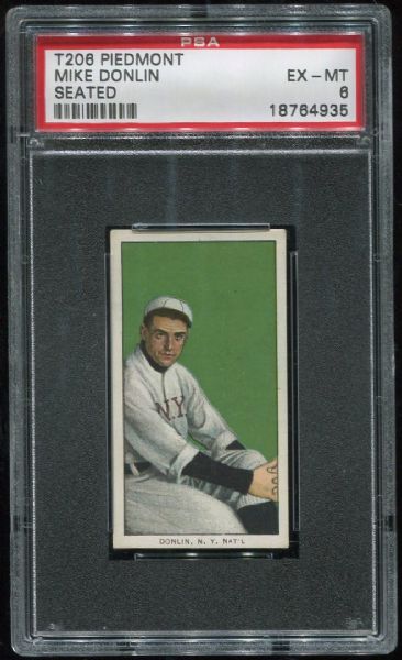 1909-11 T206 Piedmont Mike Donlin Seated PSA 6