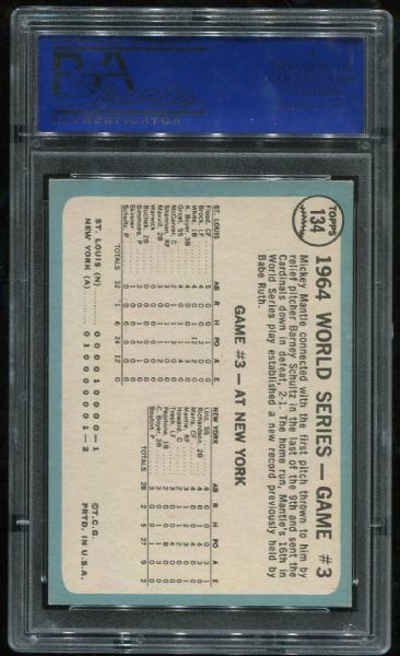 1965 Topps #134 Mickey Mantle's Clutch Home Run PSA 7