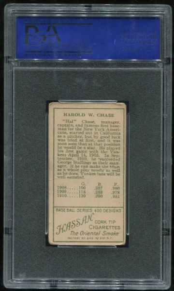 1911 T205 Hal Chase Both Ears Border Ends PSA 3