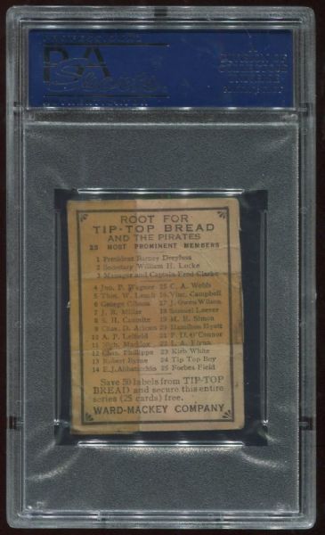 1910 Tip Top Bread Ham Hyatt PSA Authentic