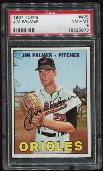 1967 Topps #475 Jim Palmer PSA 8