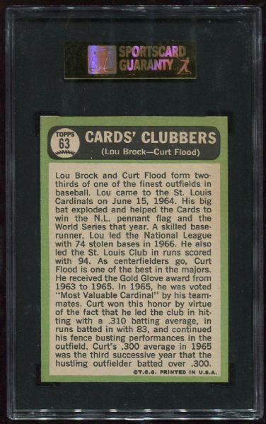 1967 Topps #63 Cards Clubbers SGC 88