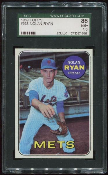 1969 Topps #533 Nolan Ryan SGC 86