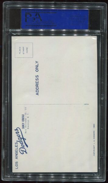 1960 Los Angeles Dodgers Postcards Sandy Koufax PSA 5