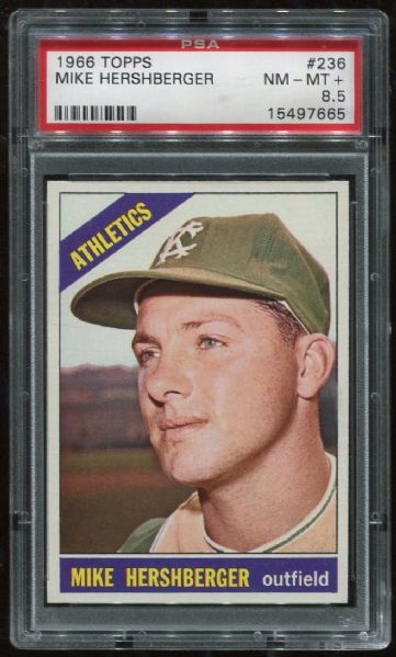 1966 Topps #236 Mike Hershberger PSA 8.5