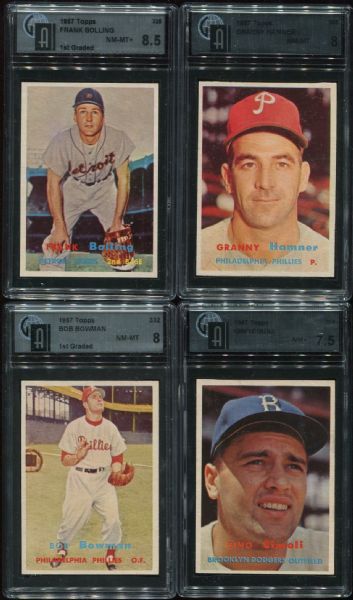 1957 Topps Lot of 7 Assorted Graded 7.5-8.5