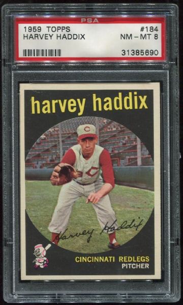 1959 Topps #184 Harvey Haddix PSA 8