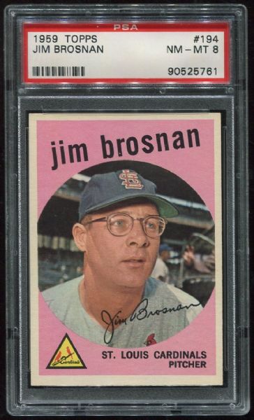 1959 Topps #194 Jim Brosnan PSA 8