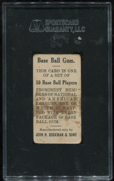 1909 E92 Dockman & Sons Gum Bob Bescher SGC 40