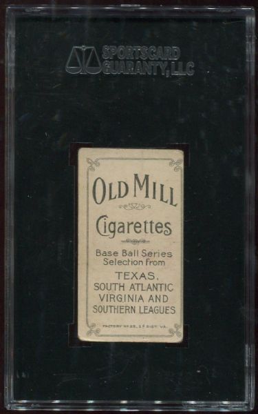 1909-11 T206 Old Mill Arch Persons Southern Leaguer SGC 40