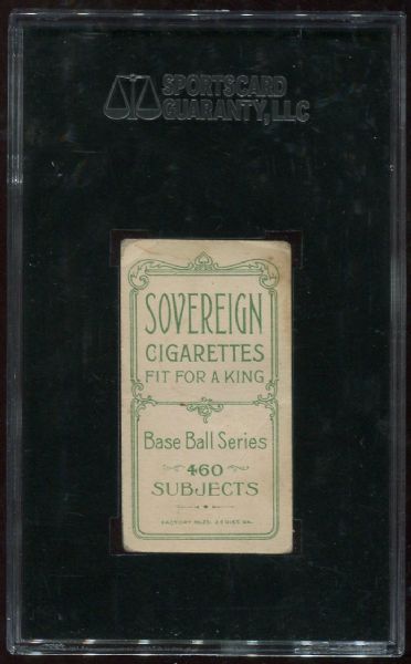 1909-11 T206 Sovereign Hugh Duffy SGC 30 - Sovereign 460