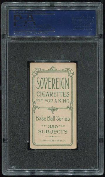 1909-11 T206 Sovereign Lou Fiene Throwing PSA 4