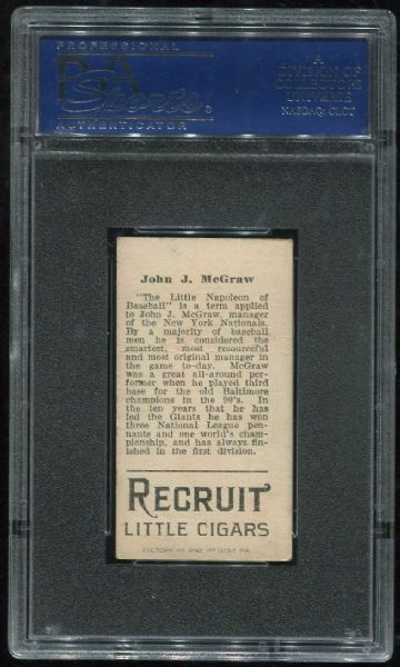 1912 T207 Recruit John J. McGraw PSA 3 MC