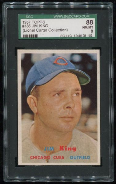 1957 Topps #186 Jim King SGC 88 - Lionel Carter Collection
