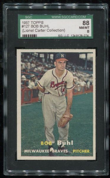1957 Topps #127 Bob Buhl SGC 88 - Lionel Carter Collection
