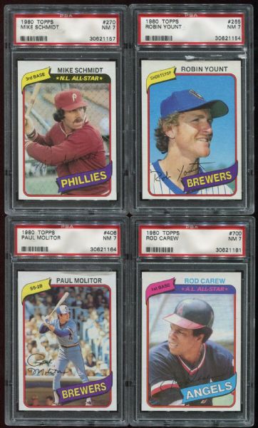 1980 Topps & Burger King Lot of 8 PSA Graded w/ Hall of Famers