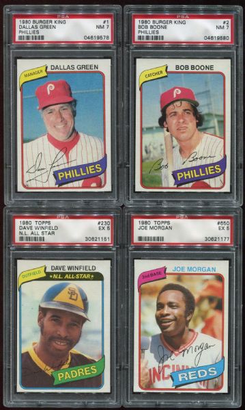1980 Topps & Burger King Lot of 8 PSA Graded w/ Hall of Famers