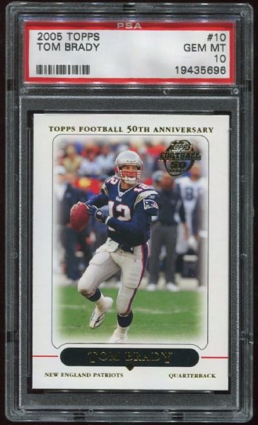 2005 Topps #10 Tom Brady PSA 10