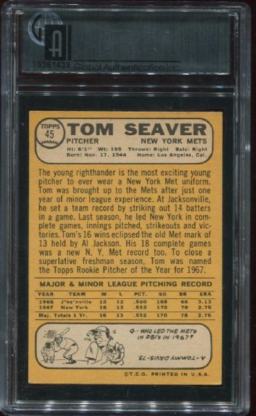 1968 Topps #45 Tom Seaver GAI 7