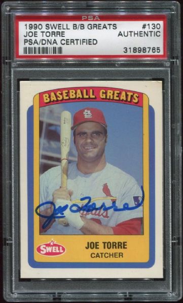 1990 Swell Baseball Greats #130 Joe Torre Autographed PSA/DNA Authentic